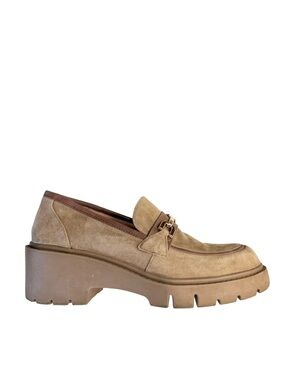 SILENT D XAXI SUEDE PENNY LOAFERS – TAUPE – SIZE 37 (US 6.5–7)